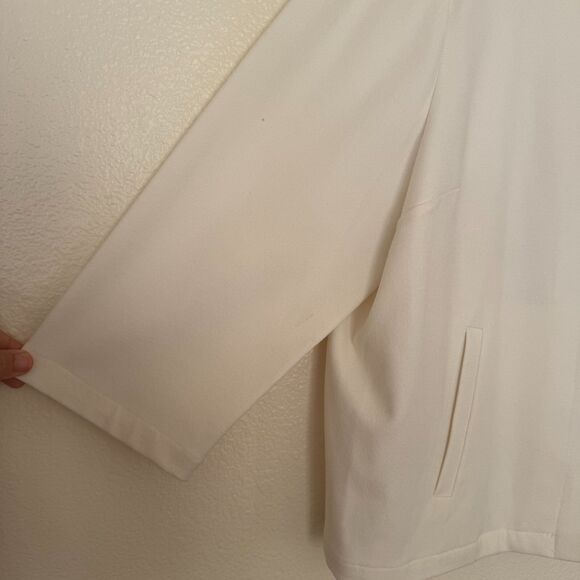 Chico's Blazer Square-Cut Crepe Jacket Size 3/XL Ivory Career Office Business - Picture 8 of 12